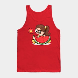 Child Holding Watermelon Tank Top